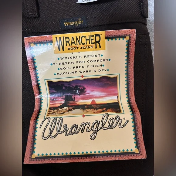 Wrangler Wrancher Dark Brown Boot Jeans 44 x 30 - Picture 4 of 7